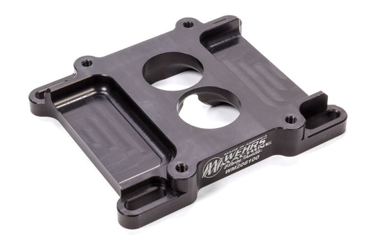 Carburetor Adapter - 1 in Thick - 2 Hole - Holley 2-Barrel to Holley 4-Barrel - Aluminum - Black Anodized - Each