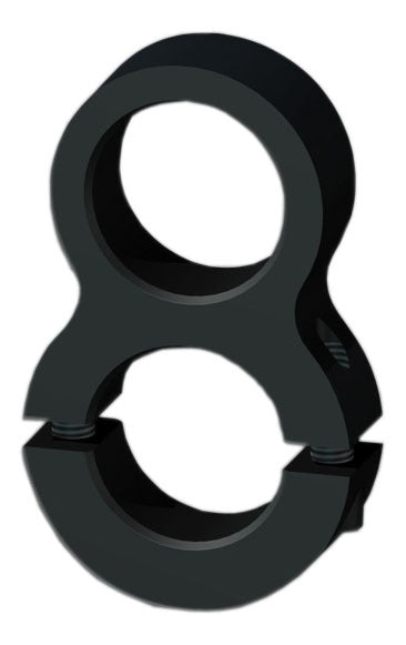 Tow Hook - Clamp-On - Aluminum - Black Anodized - 1-1/2 in OD Tube - Each