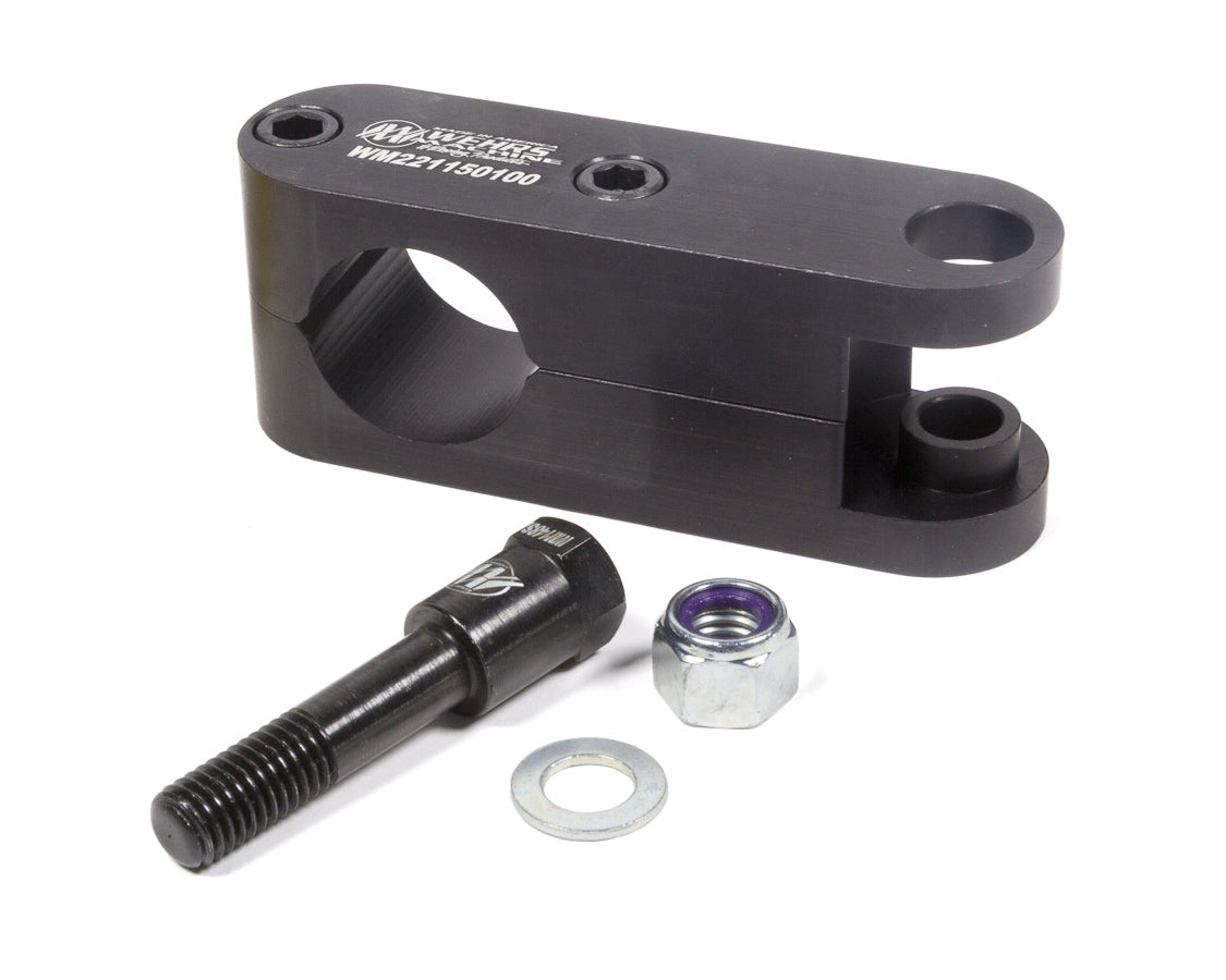 Shock Mount - Drop Mount - Clamp-On - 3-1/4 in Drop - Aluminum - Black Anodized - 1-1/2 in OD Tube - Each