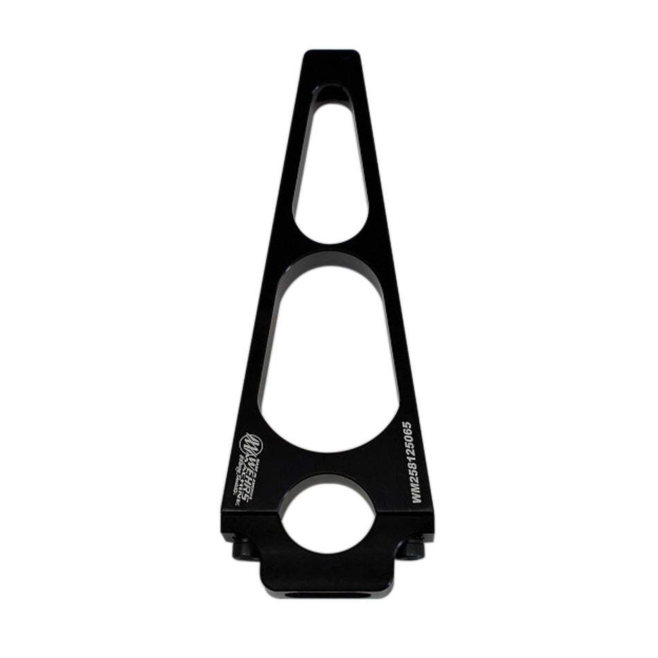 Hood Pin Bracket - Clamp-On - 1-1/4 in Tube - 1/2 in OD - 6-1/2 in Tall - Aluminum - Black Anodized - Each