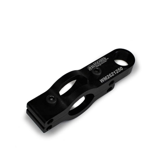 Steering Support Bracket - Bolt-On - 1-1/4 in Tube - 3/4 in Spherical Rod End - Steel - Black Powder Coat - Each