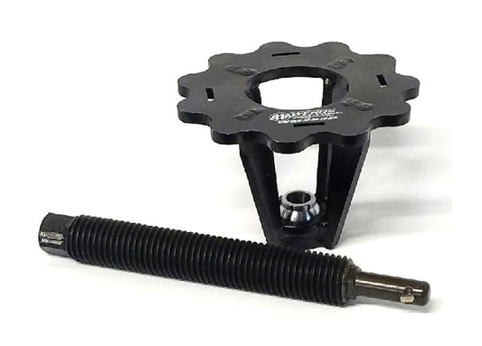 Spring Cup - Drop Bearing - Upper - Bolt-On - Swivel - 2.5 in Tall - 1-8 in Thread - 6 in Jack Bolt Included - Steel - Black Paint - 5 in Springs - Each