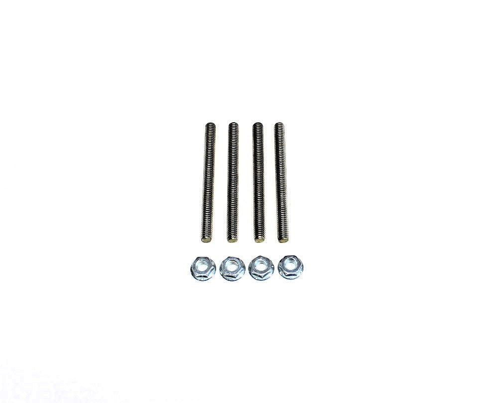 Carburetor Stud - 5/16-18 in Thread - 3.493 in Long - Hex Nuts - Steel - Zinc Oxide - Set of 4