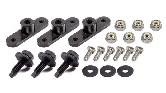 Mud Cover Installation Kit - 1/4-20 in Thread - Screw-In Inserts / Bolts Included - Steel - Natural - Set of 3