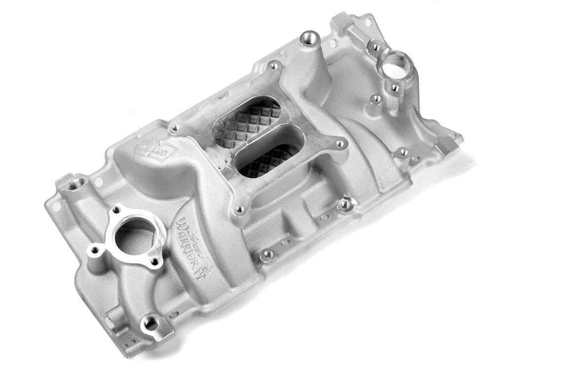 Intake Manifold - Speed Warrior - Square Bore - Dual Plane - Aluminum - Natural - Small Block Chevy - Each