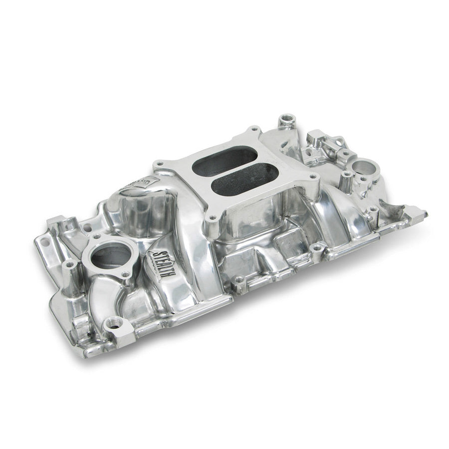 Intake Manifold - Speed Warrior - Square Bore - Dual Plane - Aluminum - Polished - Small Block Chevy - Each