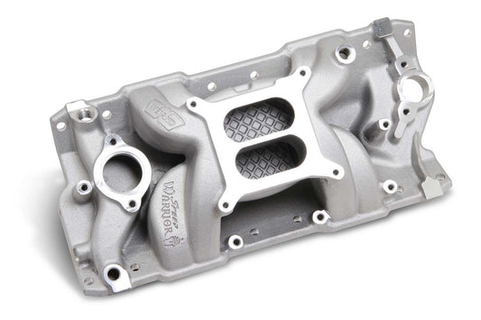 Intake Manifold - Speed Warrior - Square Bore - Dual Plane - Aluminum - Natural - Small Block Chevy - Each