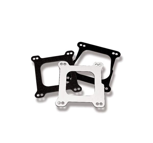 Carburetor Adapter - 0.063 in Thick - Open - Square Bore to Spread Bore - Gaskets Included - Aluminum - Natural - Each