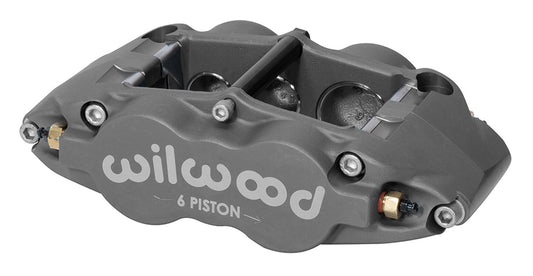 Brake Caliper - Superlite - Passenger Side - 6 Piston - Aluminum - Gray Anodized - 14.00 in OD x 1.25 in Thick Rotor - 5.98 in Radial Mount - Each