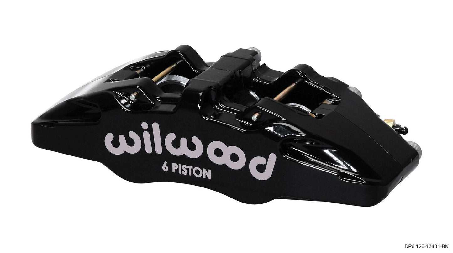 Brake Caliper - Dynapro - 6 Piston - Driver Side - Aluminum - Black Powder Coat - 13 in OD x 0.380 in Thick Rotor - 5.25 in Lug Mount - Each