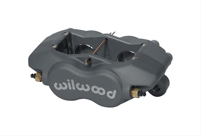 Brake Caliper - Forged Dynalite - 4 Piston - Aluminum - Gray Anodized - 13.06 in OD x 0.830 in Thick Rotor - 5.250 in Lug Mount - Each