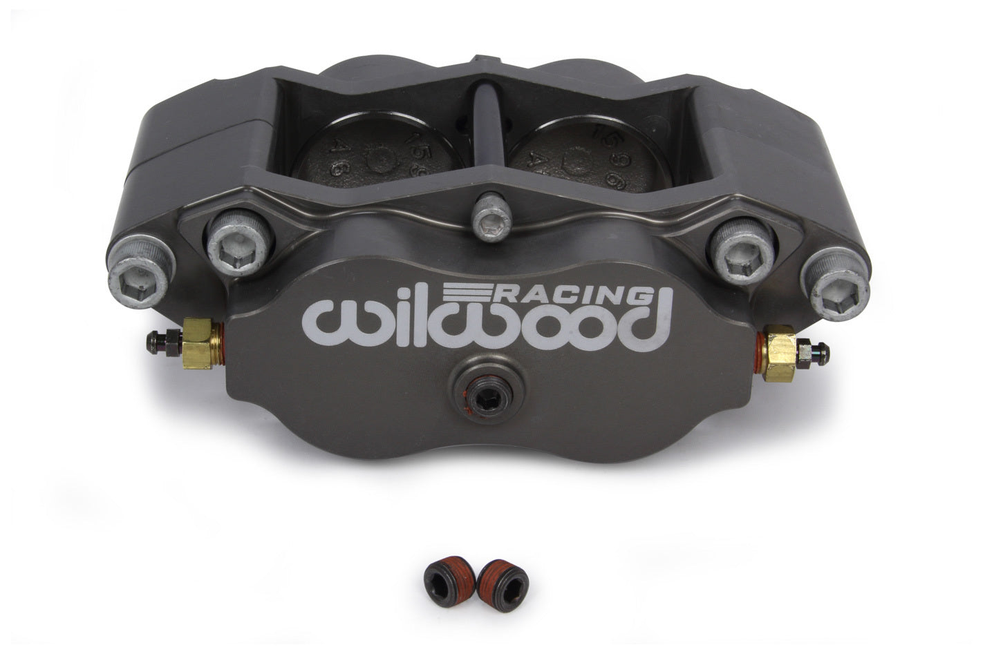 Brake Caliper - Billet Narrow Dynalite - 4 Piston - Aluminum - Gray Anodized - 0.810 in Thick Rotor - 4.750 in Radial Mount - Each