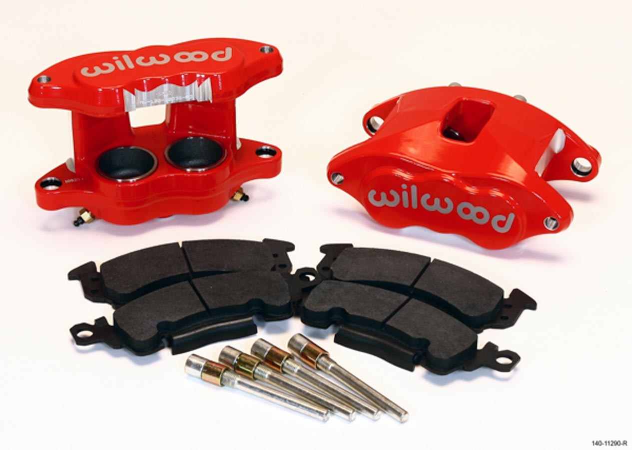 Brake Caliper - D52 - 2 Piston - Forged Aluminum - Red Powder Coat - 7.060 in Floating Mount - GM 1968-96 - Kit