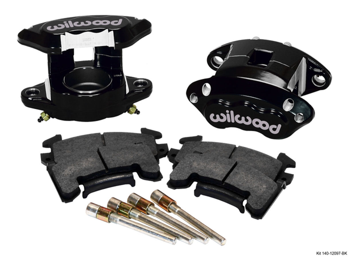 Brake Caliper - D154 - 1 Piston - Forged Aluminum - Black Powder Coat - 5.460 in Floating Mount - GM 1978-98 - Kit