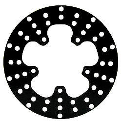 Brake Rotor - Standard Mount - Drilled - 10.000 in OD - 0.250 in Thick - 5 x 5.00 in Bolt Pattern - Steel - Black Oxide - Each