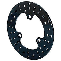 Brake Rotor - Drilled - 10.950 in OD - 0.313 in Thick - 3 x 5.000 in Bolt Pattern - Steel - Black Oxide - Each