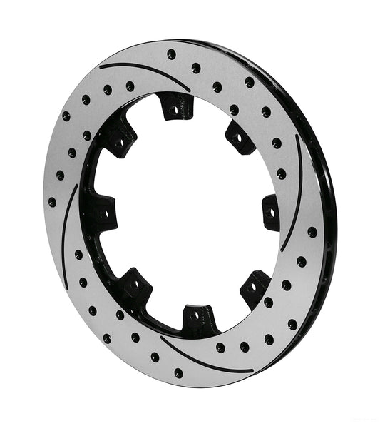 Brake Rotor - SRP - Passenger Side - Directional / Drilled / Slotted - 12.19 in OD - 0.810 in Thick - 8 x 7.620 in Bolt Pattern - Iron - Black Paint - Each