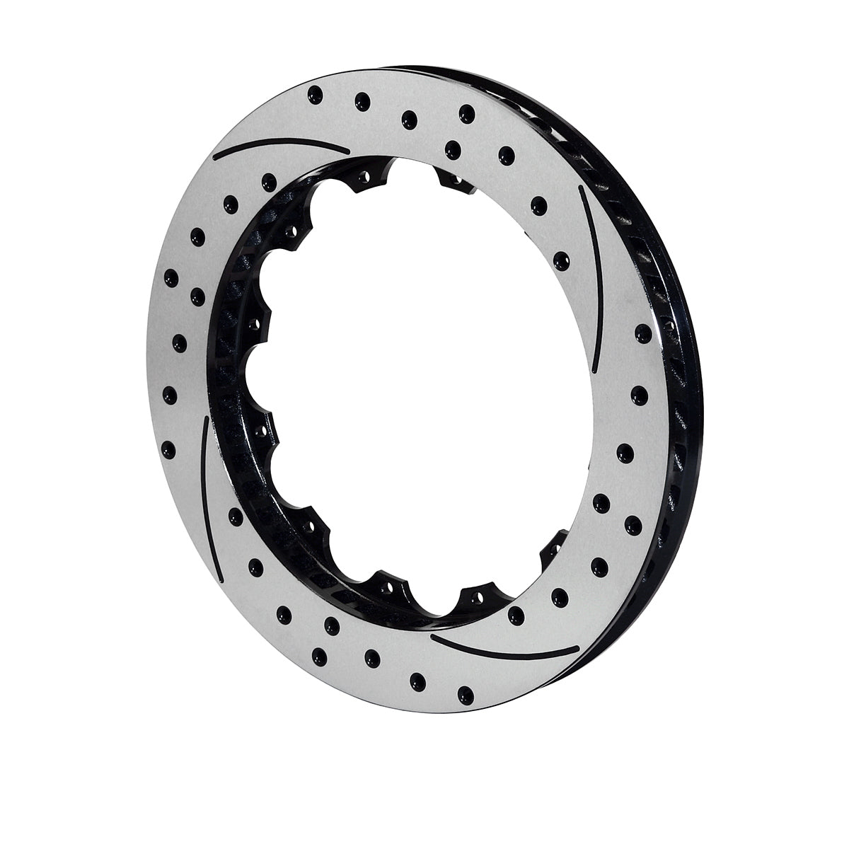 Brake Rotor - SRP - Passenger Side - Drilled / Slotted - 13.06 in OD - 1.25 in Thick - 12 x 8.75 in Bolt Pattern - Iron - Black Paint - Each