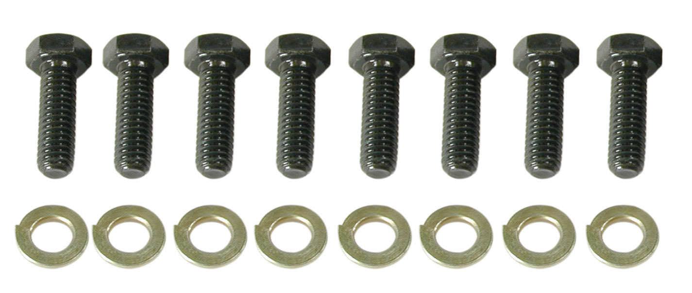 Brake Rotor Bolt - 5/16-18 in Thread - 1 in Long - Hex Head - Washers Included - Steel - Black Oxide - Set of 8