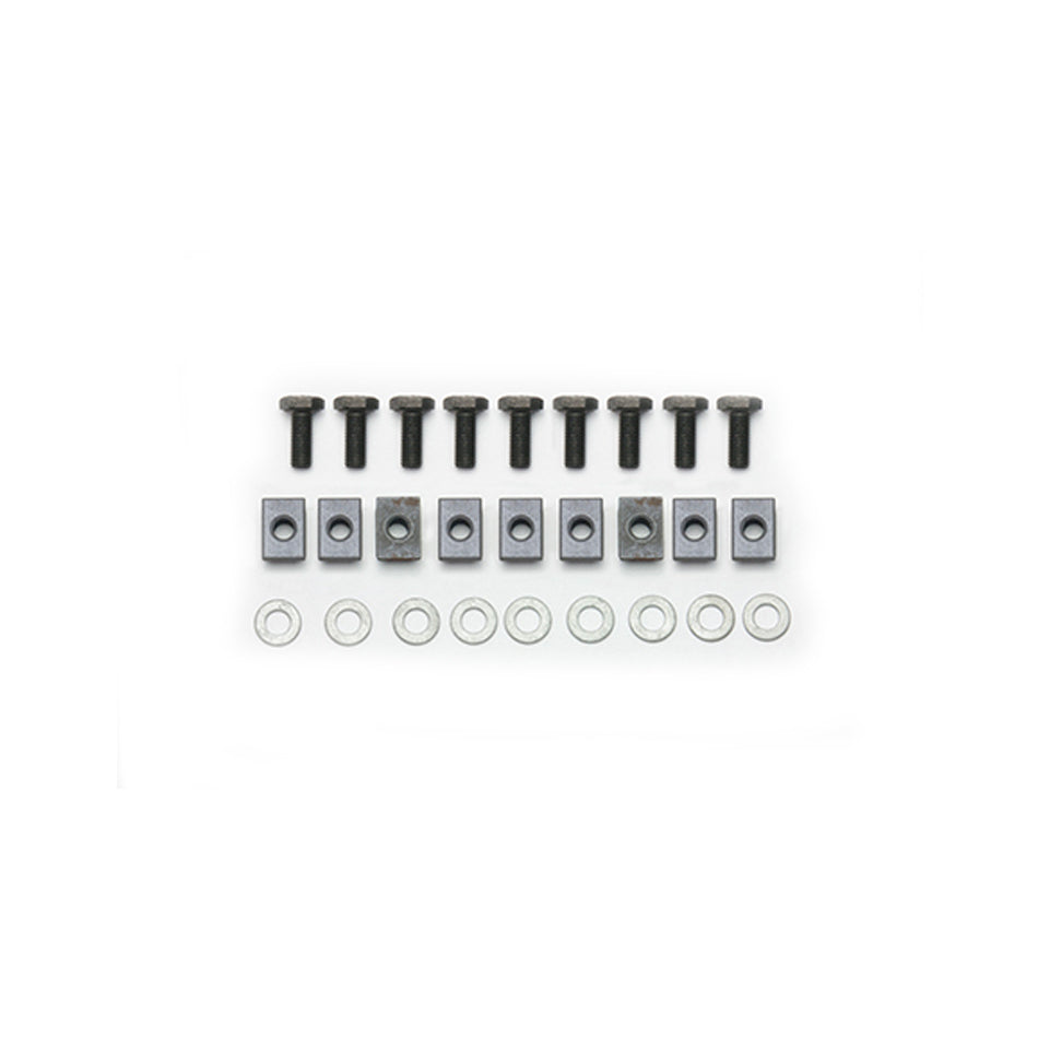 Brake Rotor Bolt - 1/4-28 in Thread - 0.625 in Long - T-Nuts / Washers Included - Hex Head - Dynamic Rotor to Plate - Set of 9