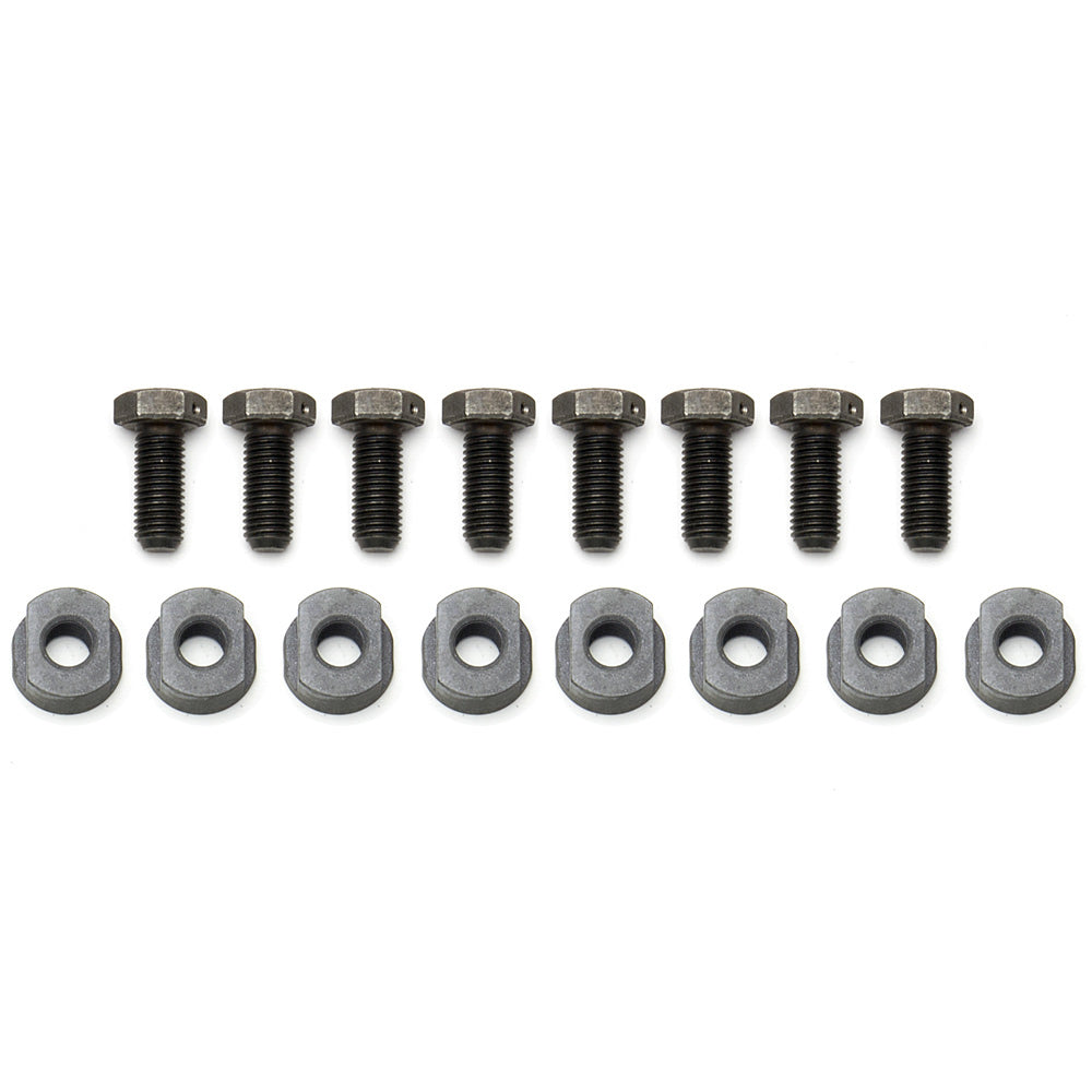 Brake Rotor Bolt - 5/16-24 in Thread - 0.75 in Long - Hex Head - T Nuts Included - Steel - Black Oxide - Set of 8