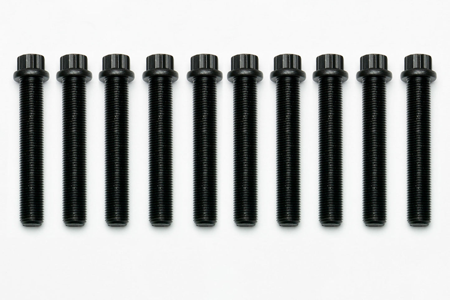 Wheel Stud - 1/2-20 in Thread - 3 in Long - 12 Point Head - Steel - Black Oxide - Set of 10