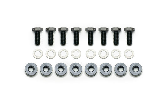 Brake Rotor Bolt - 5/16-24 in Thread - 0.75 in Long - Hex Head - T Nuts / Washers Included - Steel - Black Oxide - Set of 8