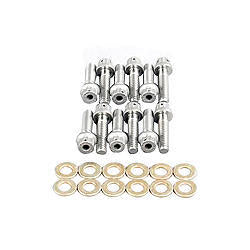 Brake Rotor Bolt - 1/4-20 in Thread - 1 in Long - 12 Point Head - Stainless - Natural - Set of 12