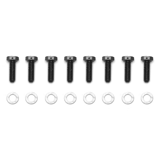 Brake Rotor Bolt - 5/16-18 in Thread - 1 in Long - Washers Included - Hex Head - Steel - Black Oxide - Set of 8