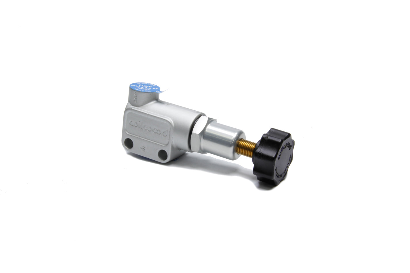 Proportioning Valve - 10 mm x 1.00 Female Inlet - 10 mm x 1.00 Female Outlet - Adjustable 100-1000 psi - Knob Type - Aluminum - Clear Anodized - Each