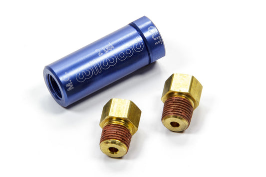 Residual Pressure Valve - 2 lb - 1/8 in NPT Inlet - 1/8 in NPT Outlet - 3/8-24 in Inverted Flare Fittings Included - Aluminum - Blue Anodized - Disc Brake - Each