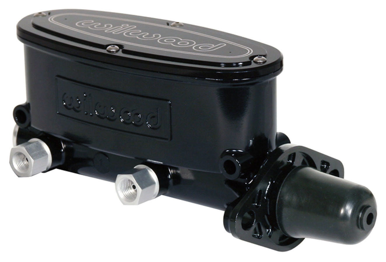 Master Cylinder - Tandem - 1.125 in Bore - 1.100 in Stroke - Integral Reservoir - Aluminum - Black Paint - Kit