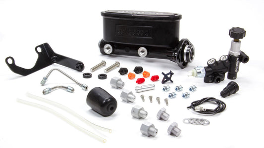 Master Cylinder - Tandem - 1 in Bore - 1.100 in Stroke - Integral Reservoir - Aluminum - Black Paint - Kit