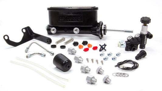 Master Cylinder - Tandem - 0.875 in Bore - 1.100 in Stroke - Integral Reservoir - Aluminum - Black Paint - Kit