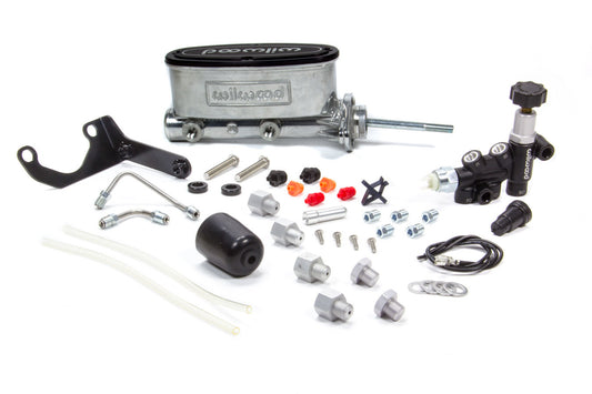 Master Cylinder - Tandem - 0.875 in Bore - 1.100 in Stroke - Integral Reservoir - Aluminum - Burnished - Kit