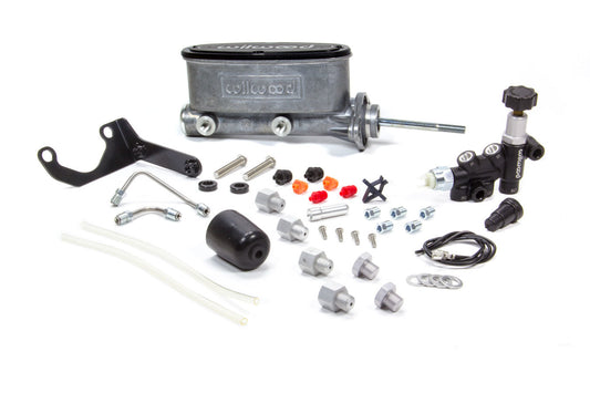 Master Cylinder - Tandem - 0.875 in Bore - 1.100 in Stroke - Integral Reservoir - Aluminum - Natural - Kit