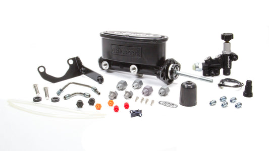 Master Cylinder - Tandem - 0.938 in Bore - 1.100 in Stroke - Integral Reservoir - Aluminum - Black Paint - Kit