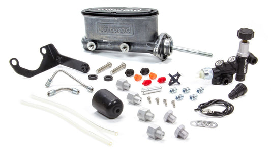 Master Cylinder - Tandem - 0.938 in Bore - 1.100 in Stroke - Integral Reservoir - Aluminum - Natural - Kit