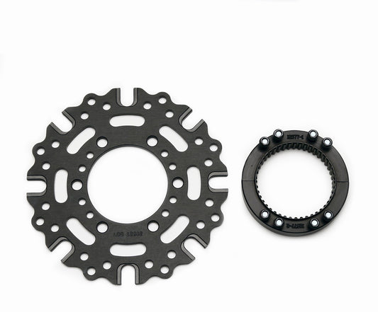 Brake Rotor Adapter - Rear Inboard - 2.880 x 48 Spline Axle Mount to 6 x 5.500 / 8 x 7.000 in Rotor Bolt Pattern - Aluminum - Gray Anodized - Each