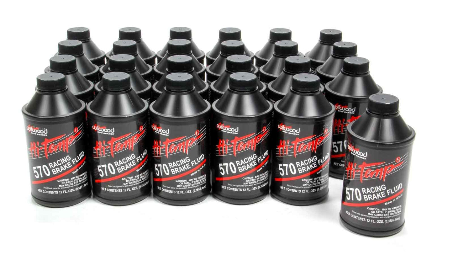 Brake Fluid - 570 Hi-Temp Racing - DOT 3 - 12 oz Bottle - Set of 24