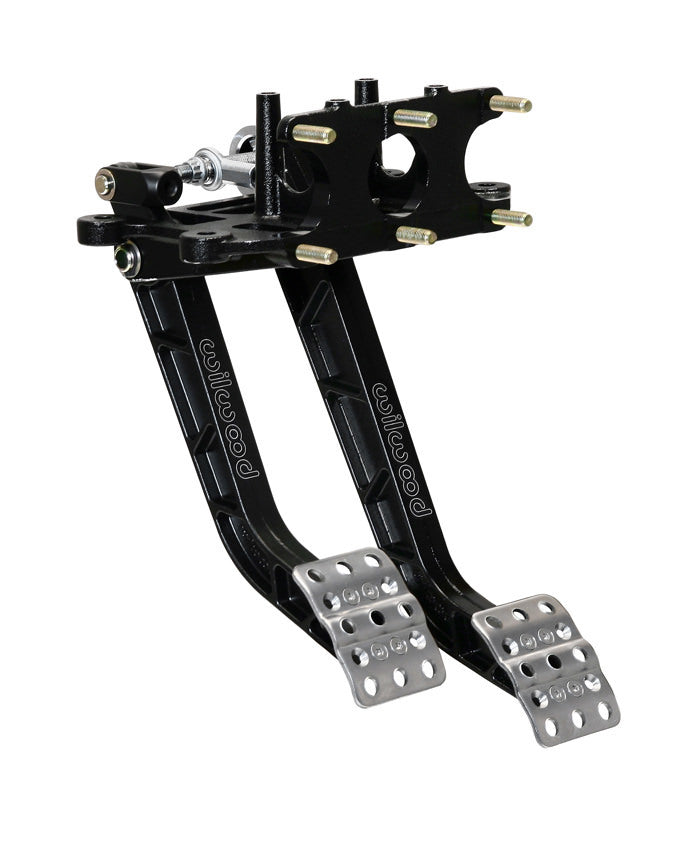 Pedal Assembly - Tru-Bar - Brake / Clutch - 6.25 and 5.10 to 1 Ratio - 11.880 and 10.020 in Long Pedals - Reverse Swing Mount - Aluminum - Black Paint - Each