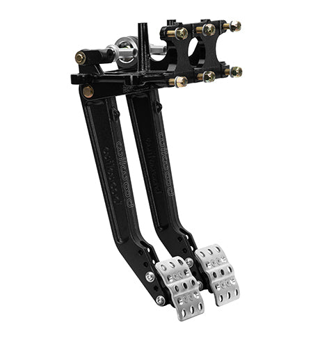 Pedal Assembly - Tru-Bar - Brake / Clutch - 5.5-6.25 to 1 Ratio - 10.87-11.88 in Long - Reverse Dash Mount - Aluminum - Black Paint - Universal - Kit