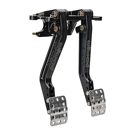 Pedal Assembly - Brake / Clutch - 5.5-6.25 to 1 Ratio - 10.97-12.05 in Long - Forward Firewall Mount - Aluminum - Black Paint - Universal - Kit