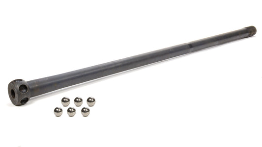 Axle Shaft - 33.5 in Long - 31 Spline Carrier - 20 Spline Ball Drive Flange - Gun Drilled - Steel - Natural - Each