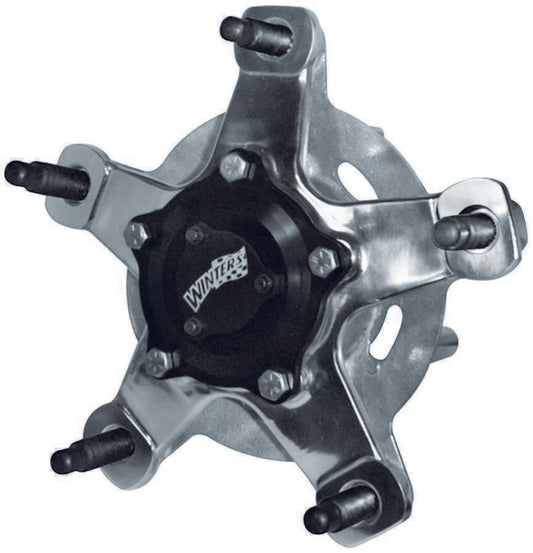 Wheel Hub - Rear - 2-7/8 in Wide 5 - 24 Spline Drive Flange - Bearings / Hardware / Wheel Studs Included - Aluminum - Polished - Each