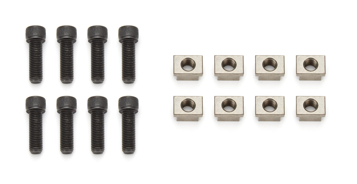 Brake Rotor Bolt - 5/16-18 in Thread - 1 in Long - T-Nuts Included - Steel - Black Oxide - Set of 8