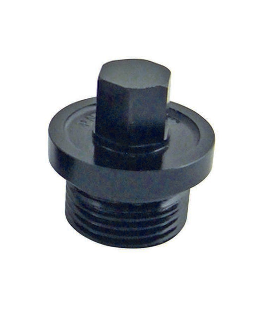 Inspection Plug - 1-1/16-12 in Thread - 9/16 in Hex Head - O-Ring Seal - Aluminum - Black Anodized - Winters 8-3/8 in Center and Side Bells - Each