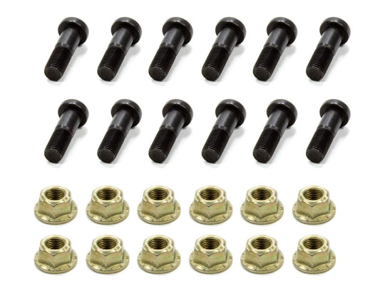 Ring Gear Bolt Kit - 3/8-24 in Thread - Slotted Head - Nuts Included - Steel - Black Oxide / Cadmium - Non-Threaded Ring Gear - Kit