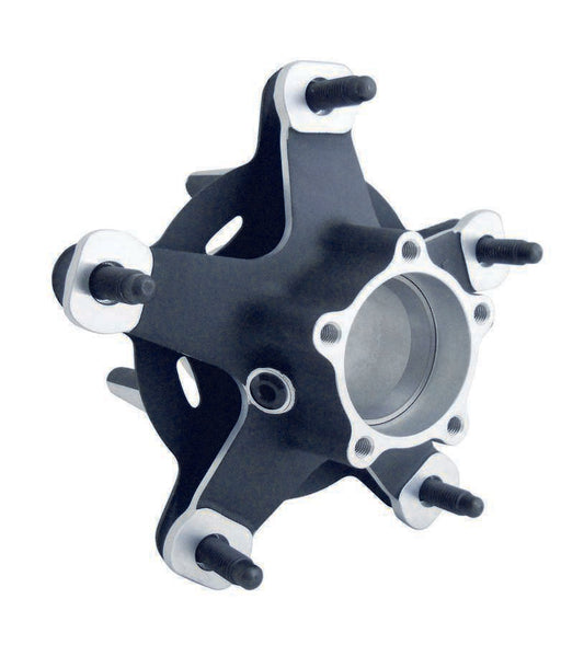 Wheel Hub - Rear - Wide 5 - 24 Spline Drive Flange - Bearings / Hardware / Wheel Studs Included - Magnesium - Black - Each