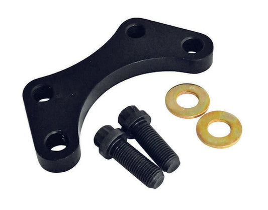 Brake Caliper Bracket - 3.25 in Caliper Bolt Spacing - 2-1/4 in Mount Spacing - Hardware Included - Aluminum - Black Anodized - Winters Birdcage - Each